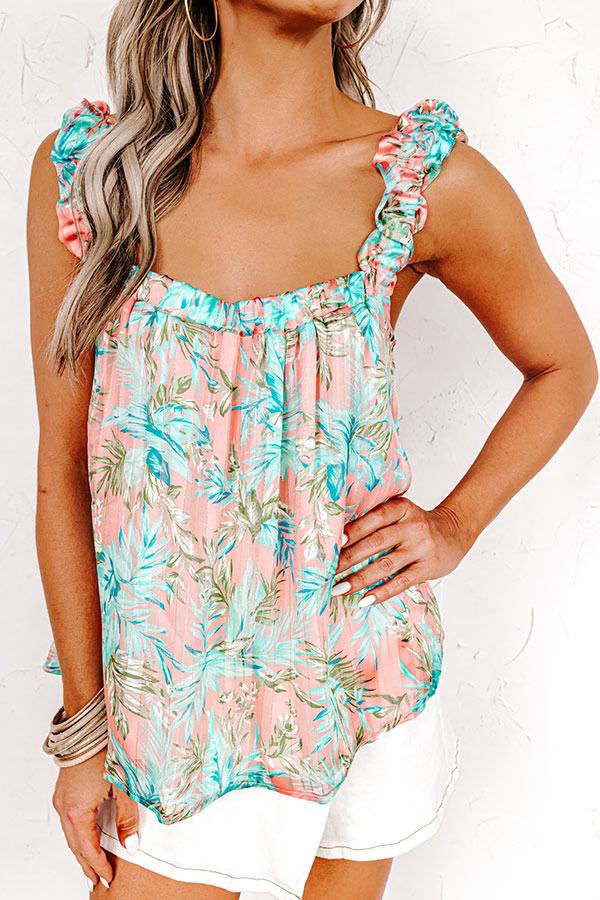 On A Wave Floral Shift Top in Peach