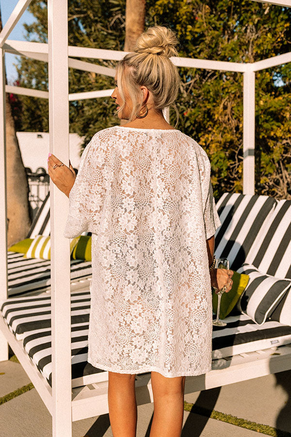 Take A Trip Lace Shift Tunic In White