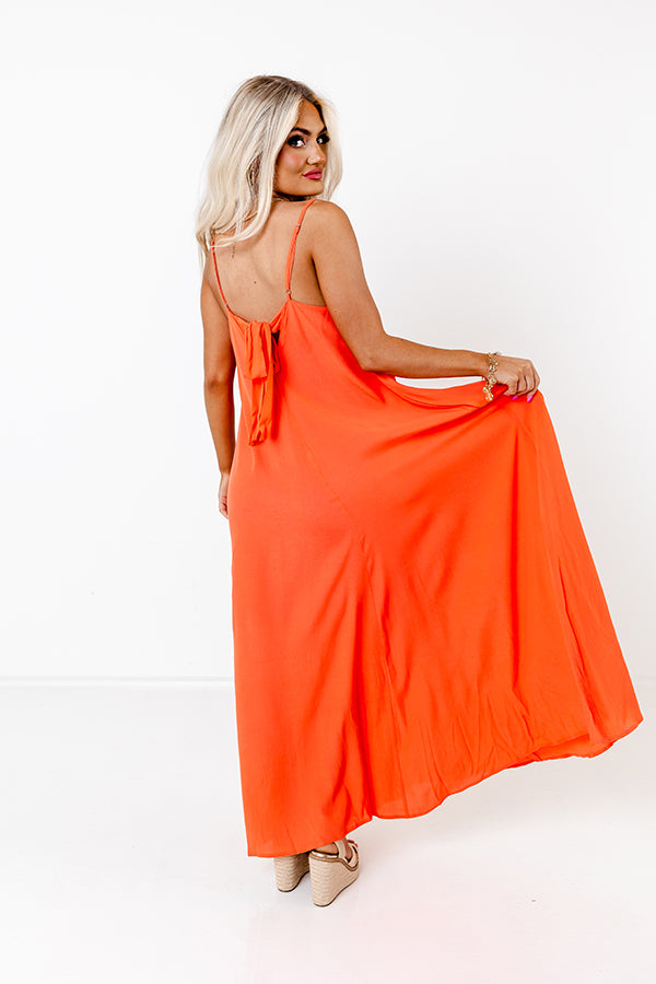 Easy On Me Maxi In Dark Tangerine