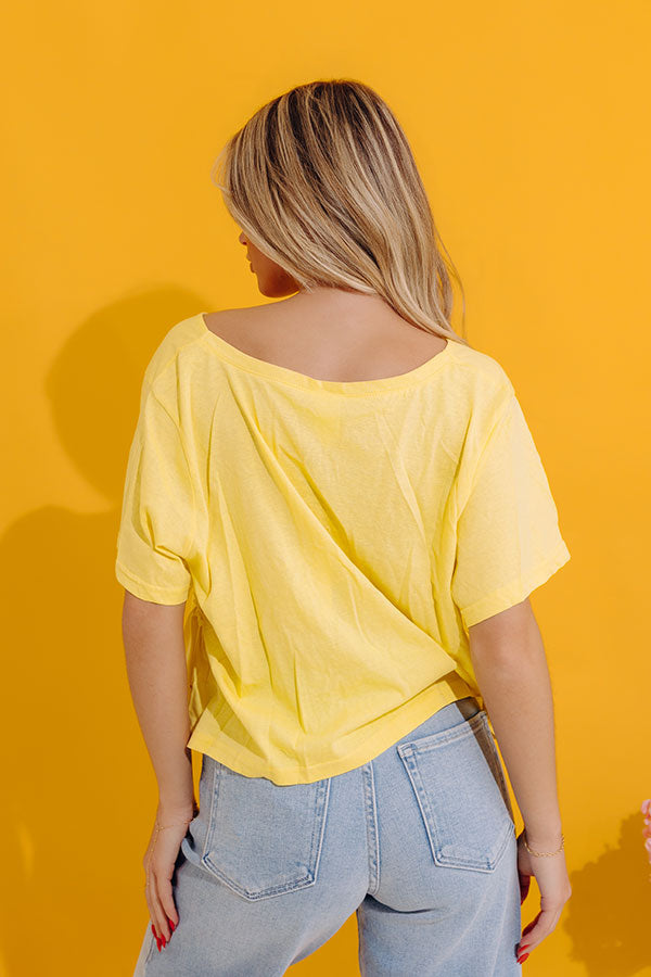 Sweet On Me Front Tie Top In Yellow