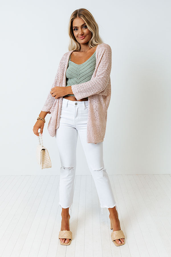 Keep At Bay Knit Cardigan In Blush