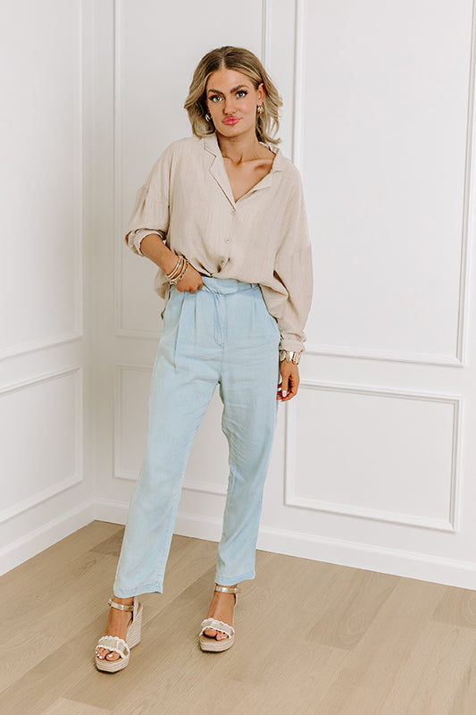 The Junie High Waist Chambray Pants