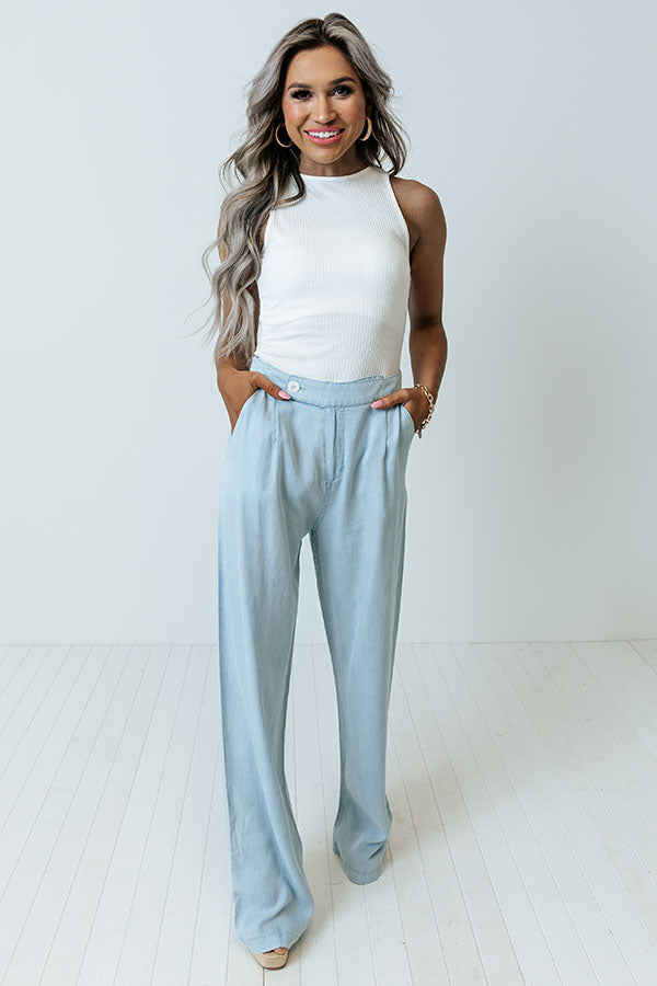 The Elain High Waist Chambray Pants