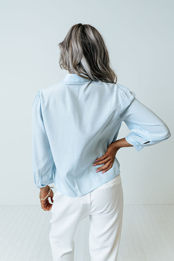 Spring Fling Shift Top In Sky Blue