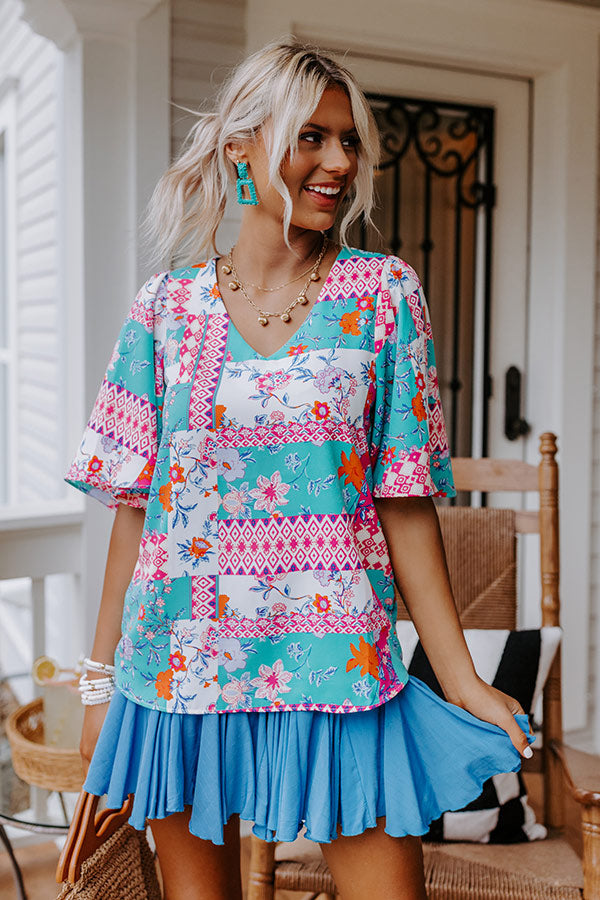 Just A Dip Floral Shift Top