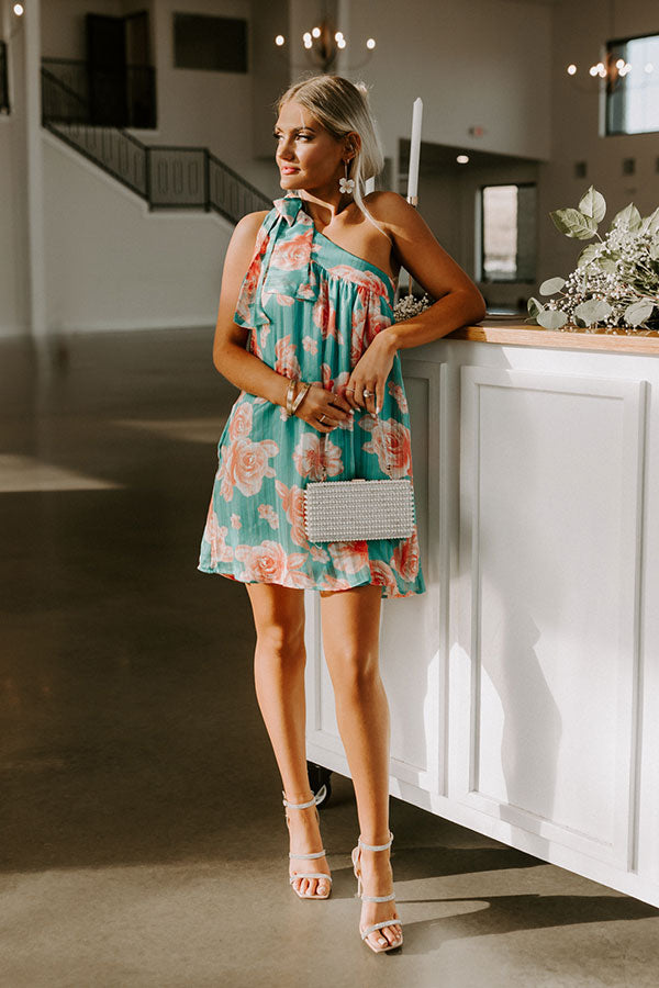 Be Mine Forever Floral Dress in Turquoise