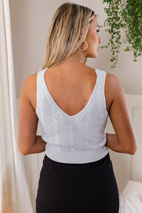 Biggest Smile Knit Top In Sky Blue