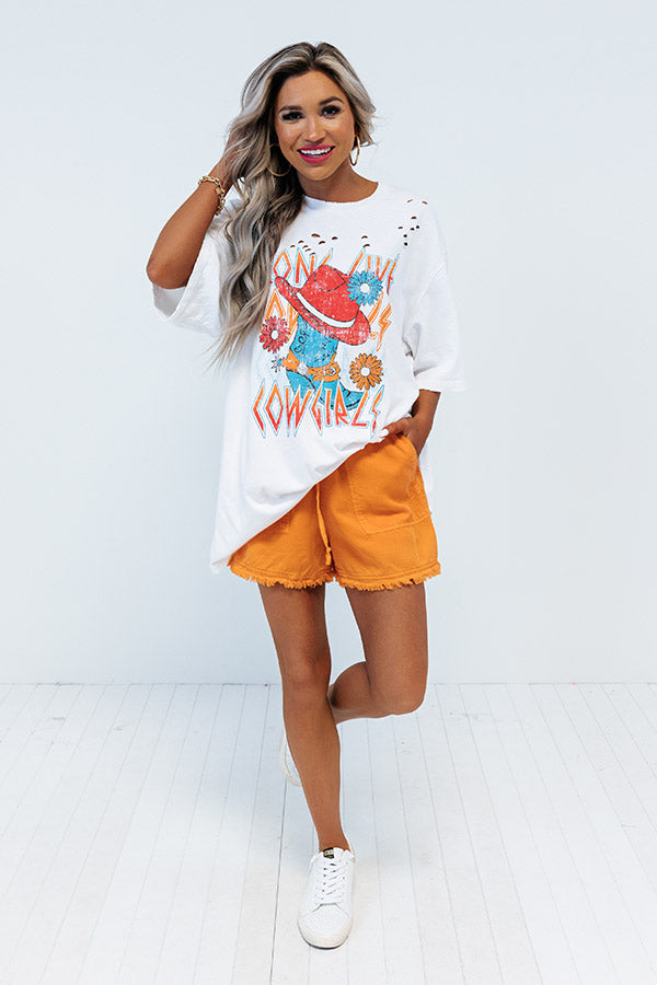 Long Live Oversized Distressed Tee