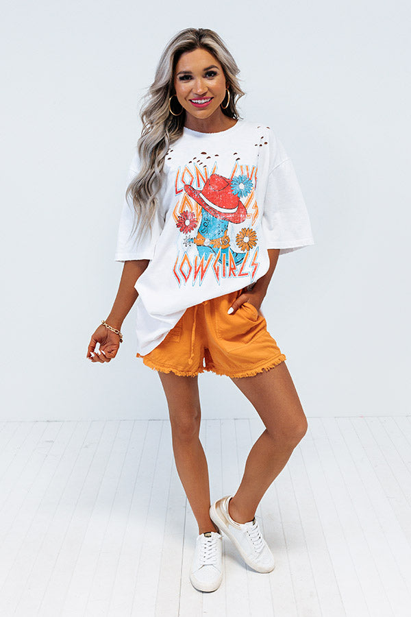 Long Live Oversized Distressed Tee