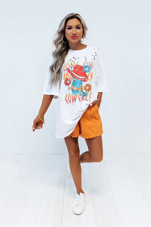 Long Live Oversized Distressed Tee