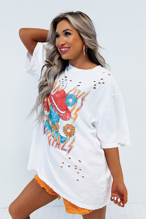 Long Live Oversized Distressed Tee