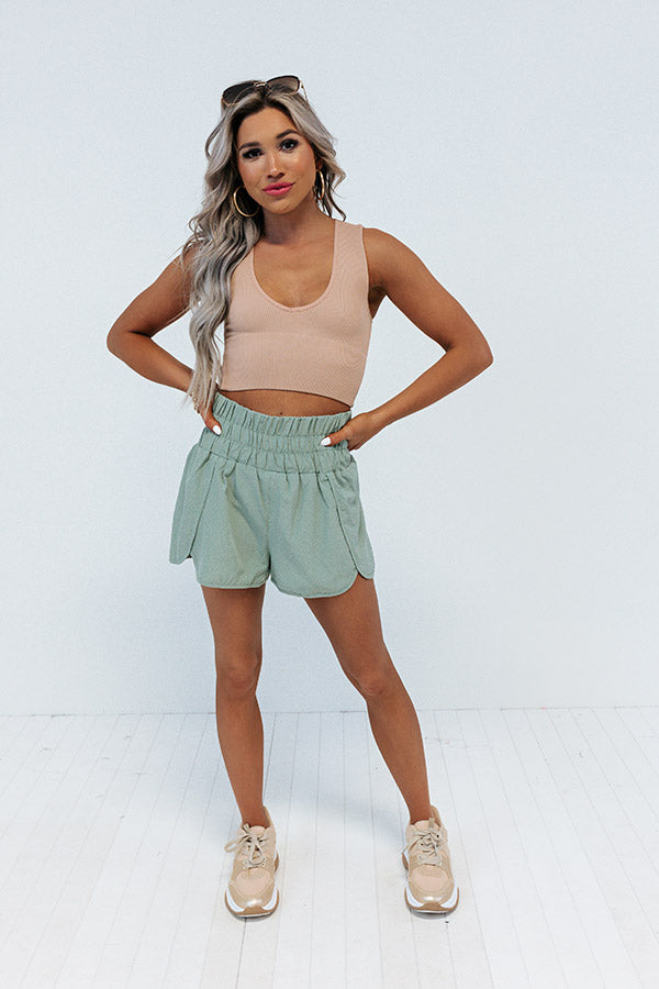 Made In The Shade Ribbed Tank In Latte