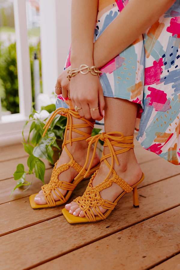 The Chaney Lace Up Heel In Orange