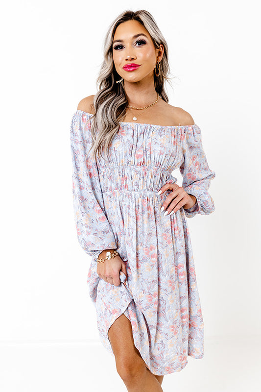 Fresh Blossoms Off Shoulder Dress