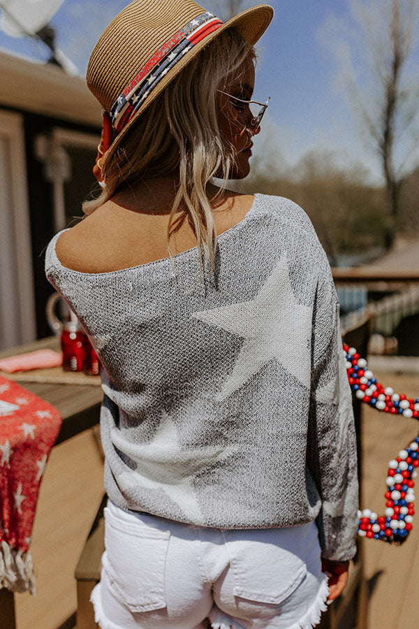 Star Spangled Kisses Knit Sweater In Navy