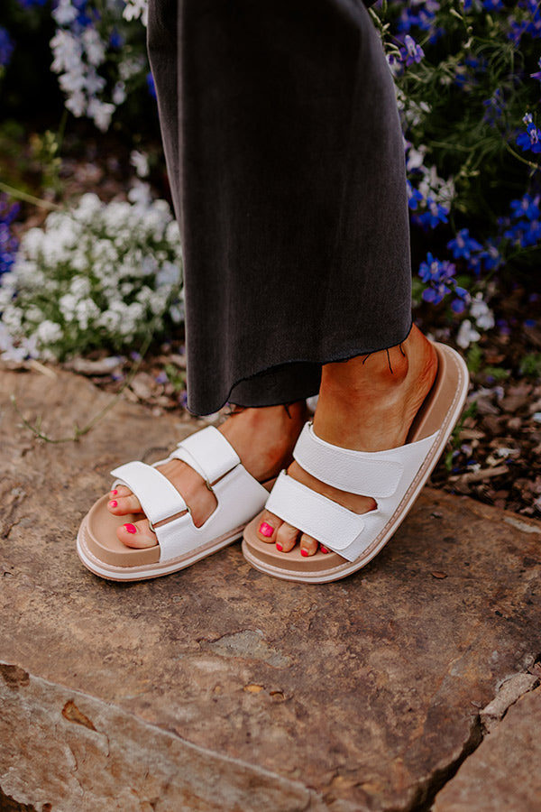 The Kanan Faux Leather Sandal In Ivory