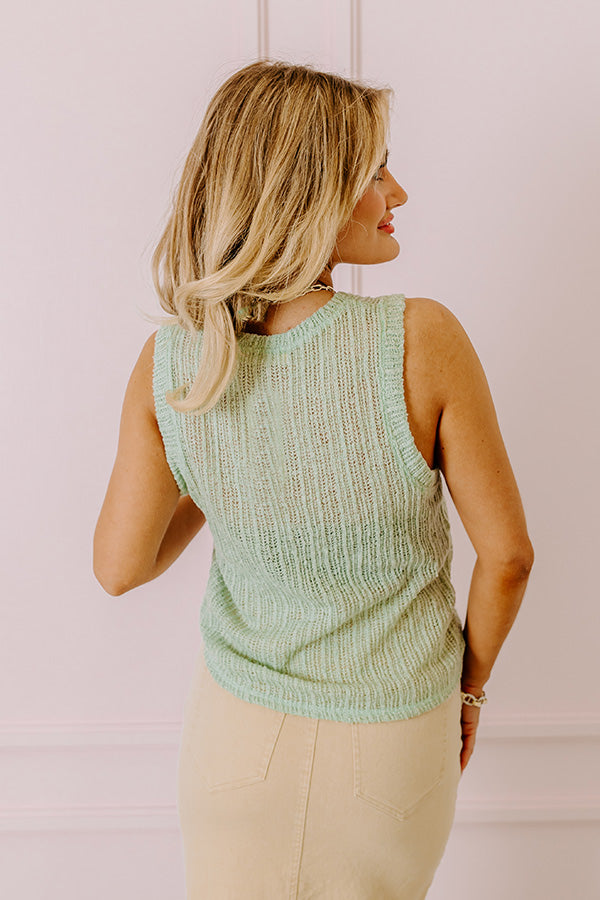 Oceans Away Knit Top In Sea Glass