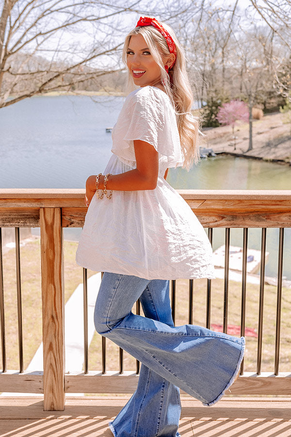 Sunrise Kisses Babydoll Top In White