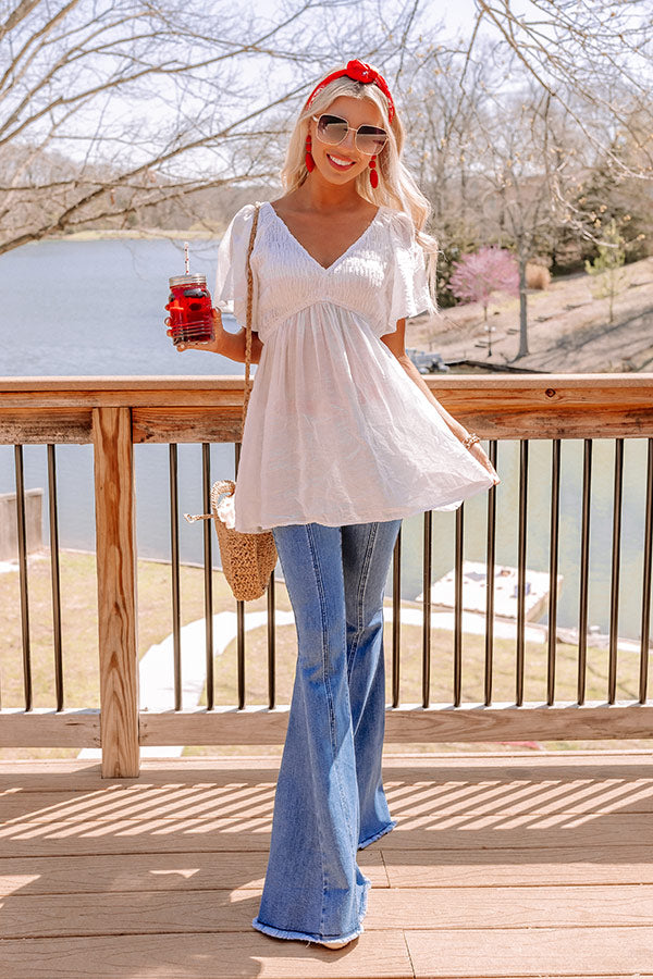 Sunrise Kisses Babydoll Top In White