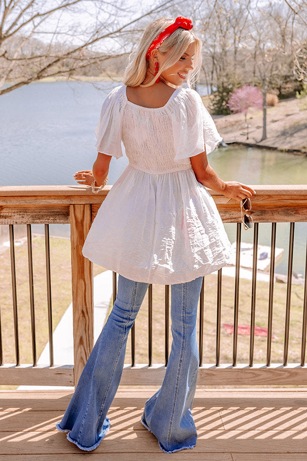 Sunrise Kisses Babydoll Top In White