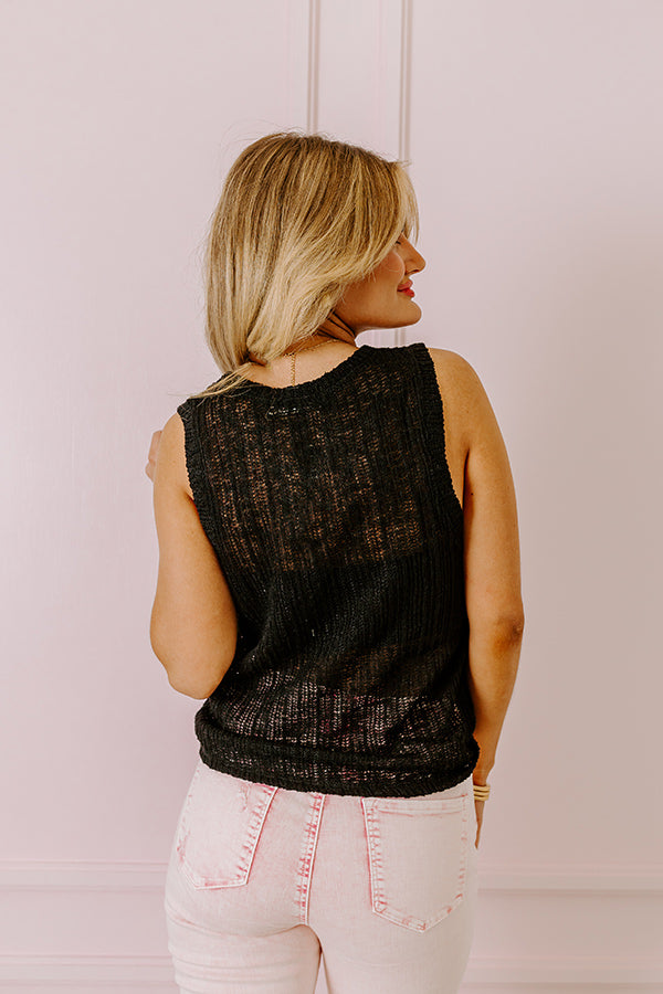 Oceans Away Knit Top In Black