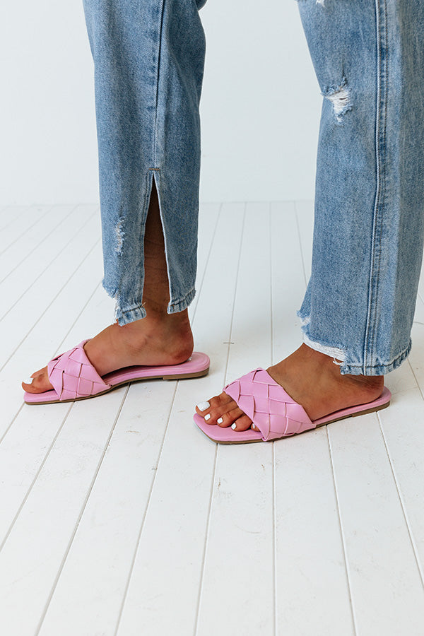 The Brynley Faux Leather Sandal In Pink