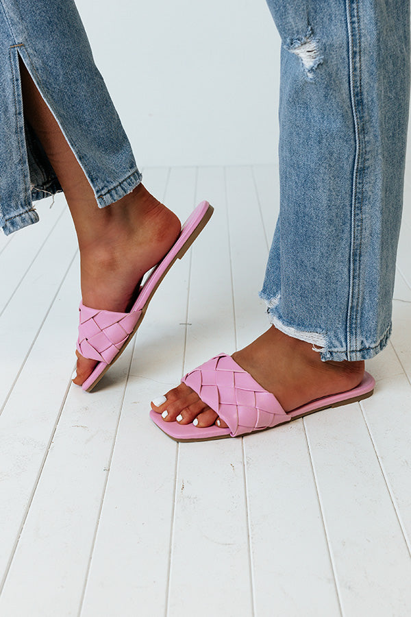 The Brynley Faux Leather Sandal In Pink