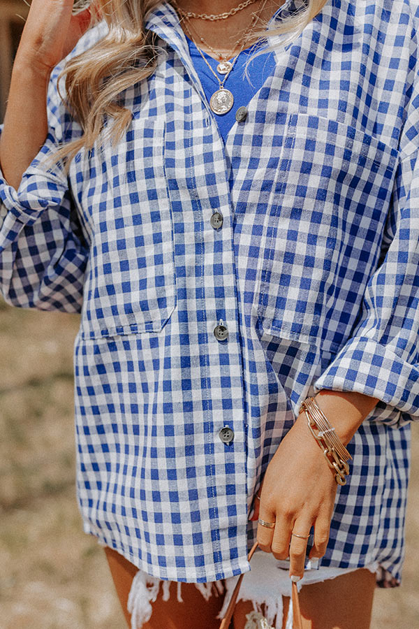 Blue Jean Dream Gingham Button Up