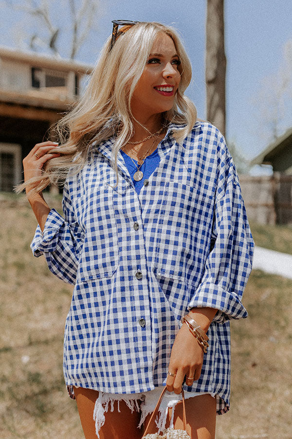 Blue Jean Dream Gingham Button Up