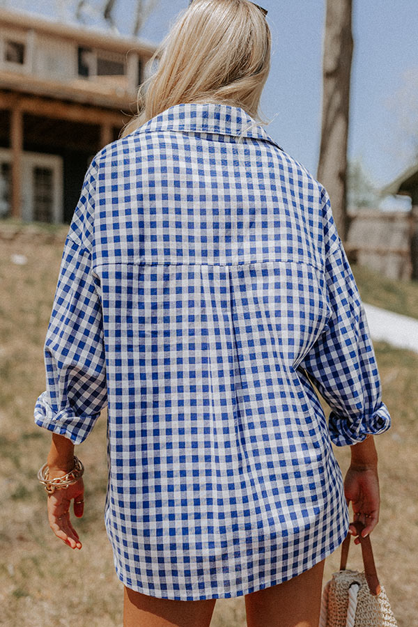 Blue Jean Dream Gingham Button Up