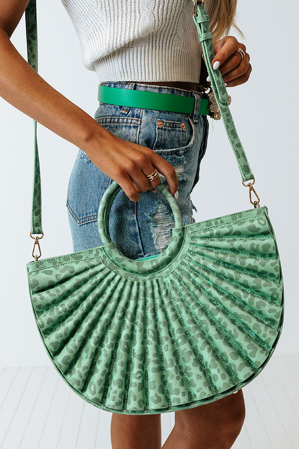 Leopard Chic Faux Leather Tote In Mint