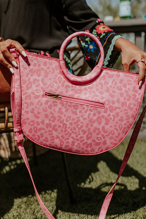 Leopard Chic Faux Leather Tote In Pink