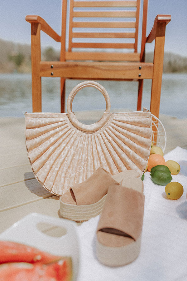 Leopard Chic Faux Leather Tote In Champagne