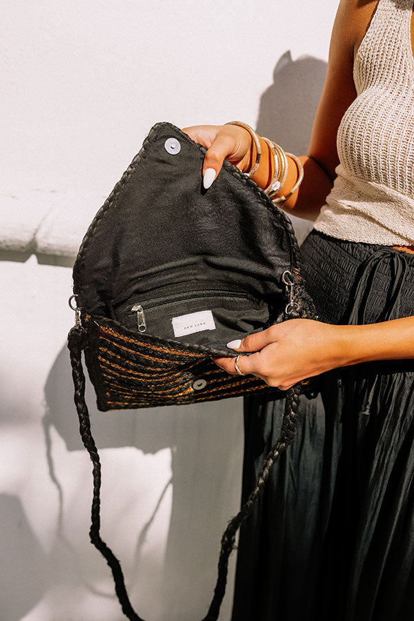 Going For Glam Woven Clutch