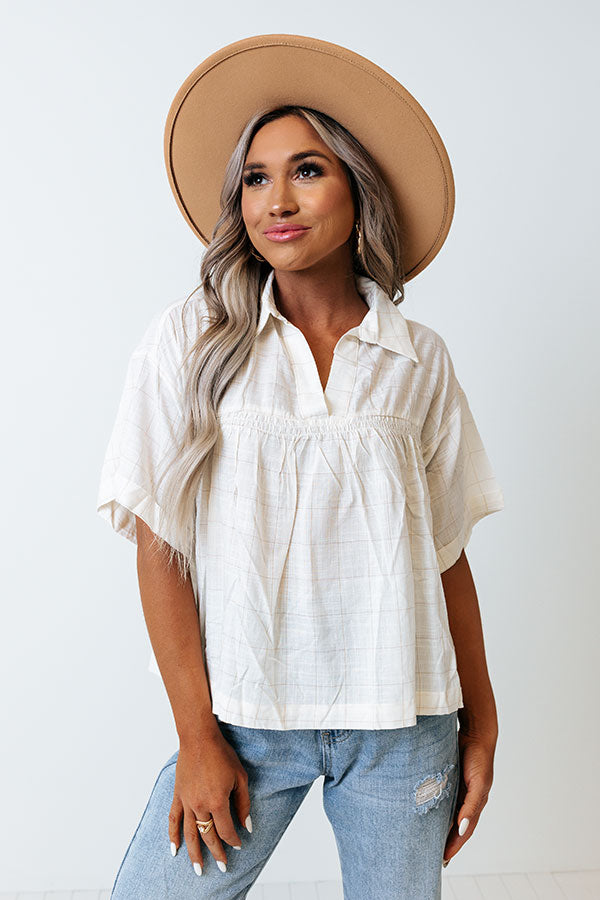 Austin City Sweetness Shift Top In Cream