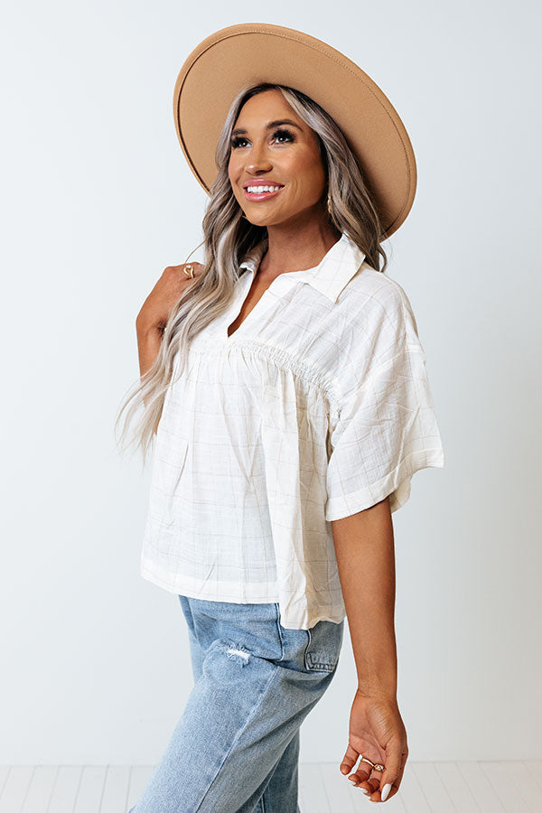 Austin City Sweetness Shift Top In Cream