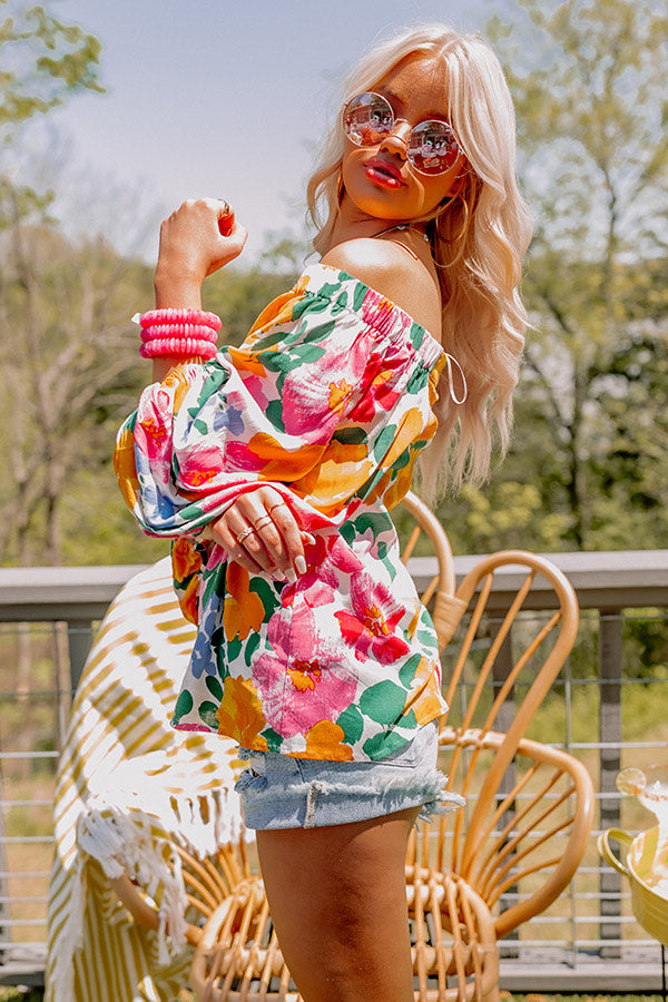 Gramercy Garden Off Shoulder Top in Pink