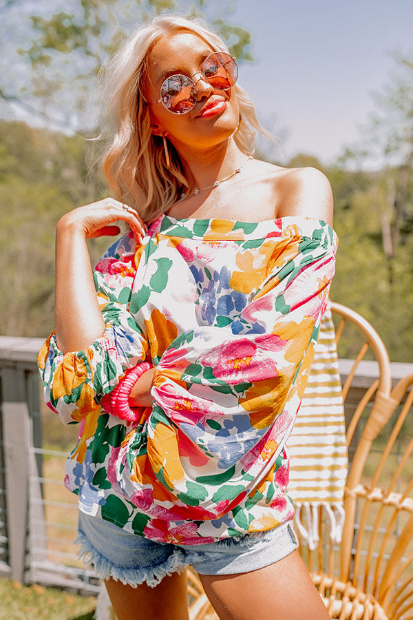 Gramercy Garden Off Shoulder Top in Pink