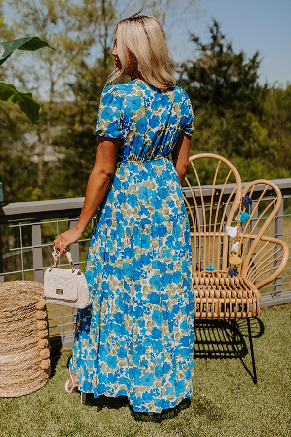Only Sunshine Floral Maxi in Royal Blue