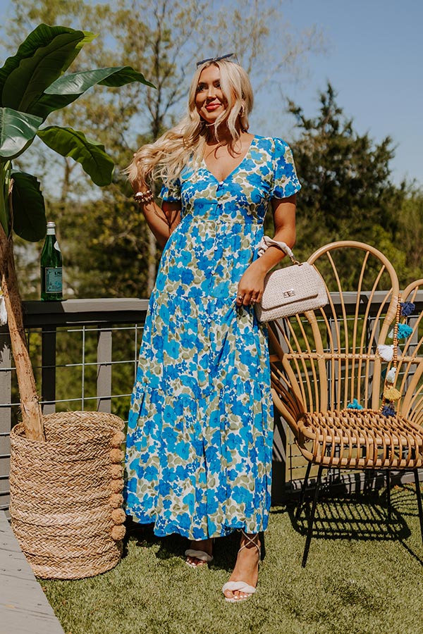 Only Sunshine Floral Maxi in Royal Blue
