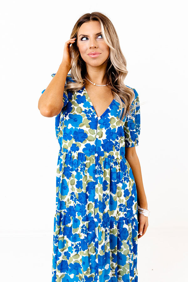 Only Sunshine Floral Maxi in Royal Blue