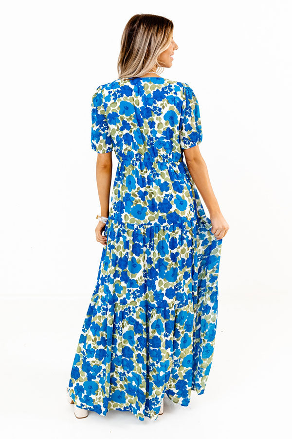 Only Sunshine Floral Maxi in Royal Blue