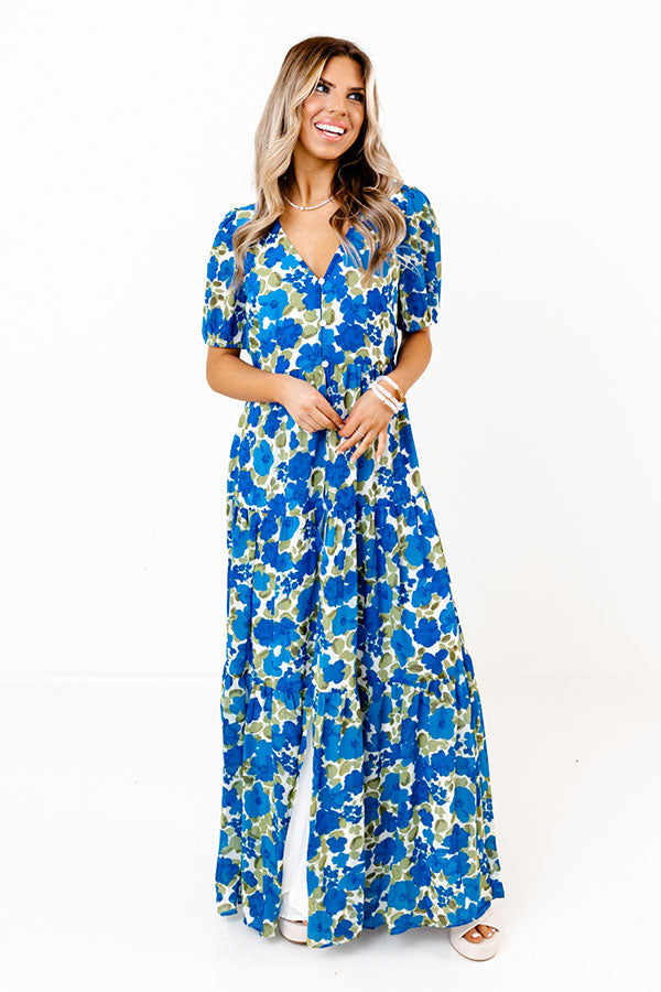 Only Sunshine Floral Maxi in Royal Blue
