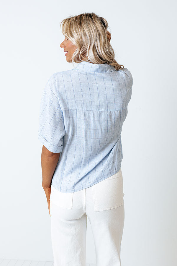 Austin City Sweetness Shift Top In Sky Blue