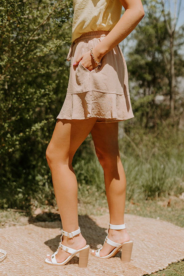 Desert Sensation High Waist Shorts In Iced Latte