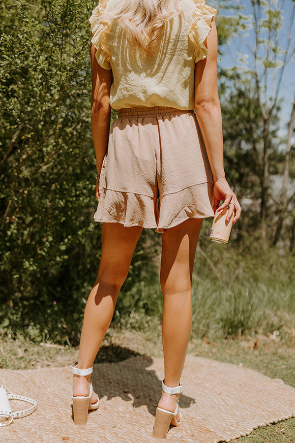Desert Sensation High Waist Shorts In Iced Latte