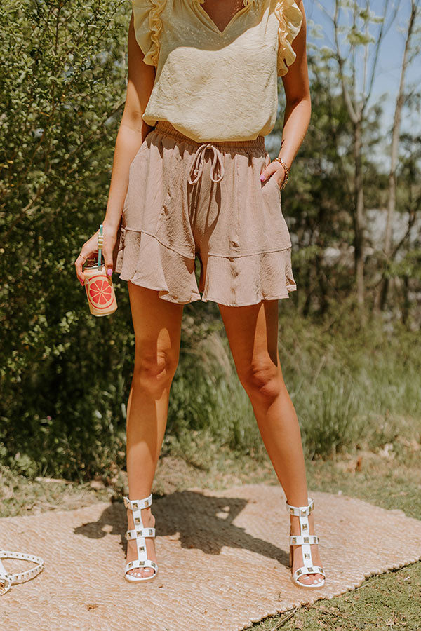 Desert Sensation High Waist Shorts In Iced Latte