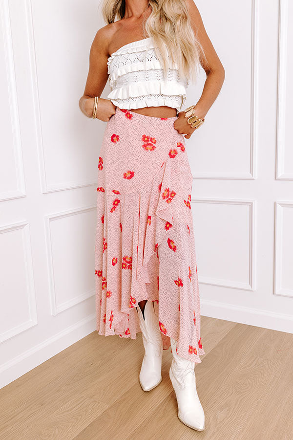 Only Sunshine Floral Skirt in Rose Quartz