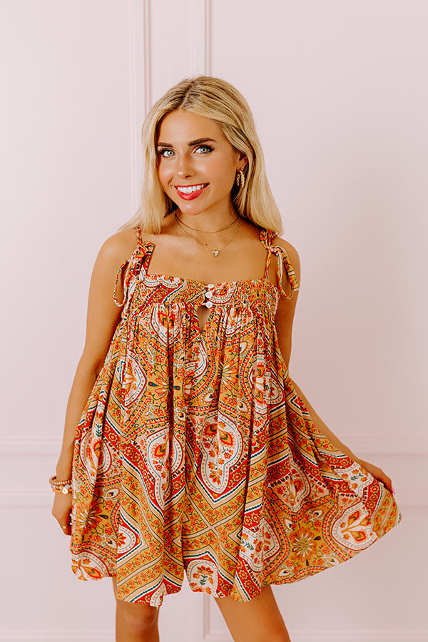 Book The Trip Romper In Mustard