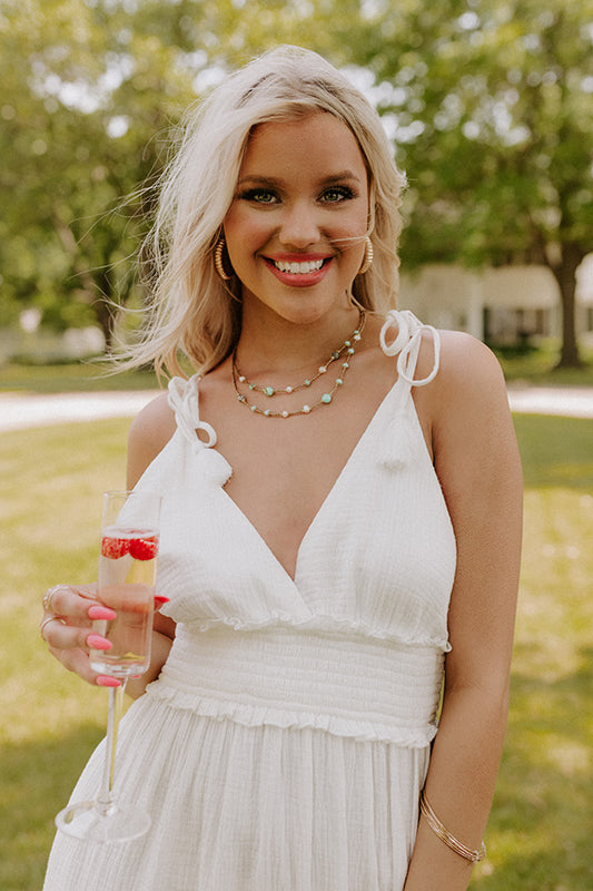 Opening Credits Layered Necklace In Ocean Blue